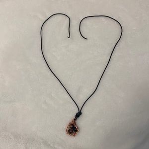 Handmade Necklace Copper Wire Wrapped 3 Stones